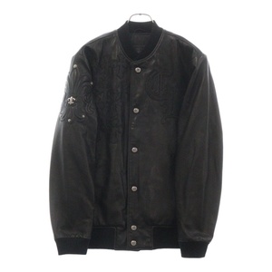 CHROME HEARTS クロムハーツ LETTERMAN レターマン CHマルチパッチオールレザージャケット ブルゾン ブラック/シルバー