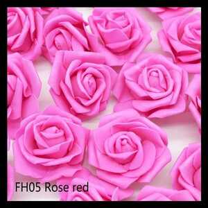 【ローズレッド】バラ6cm3個セット 造花 インテリア フラワーアレンジメント 材料 薔薇　良品専科フラワー