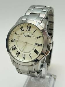 動作未確認　FOSSIL フォッシル FS4734 メンズ　腕時計 クオーツ アナログ ホワイト文字盤