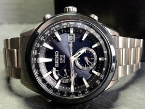 美品 セイコー SEIKO アストロン ASTRON メンズ GPS ソーラー 腕時計 チタン ウォッチ ブラック文字盤 7Xシリーズ SBXA003 7X52-0AA0