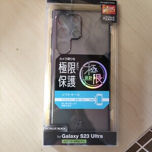 ◎ELECOM Galaxy S23 Ultra ( SC-52D SCG20 ) 用 ソフトケース メタリックフレーム ブラック PM-G232UCTMKBK