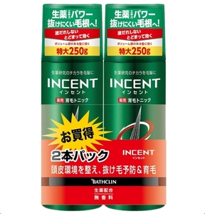 バスクリン インセント 薬用育毛トニック育毛剤 無香料250ｇ 特大ペアパック 新品 送料込み