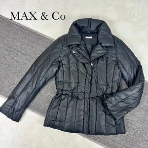 ☆美品☆ MAX & Co マックスアンドコー ダウンジャケット ダウンコート ブラック 黒 ドローストリング ショート丈 38 Sサイズ