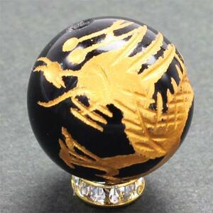 天然石 オニキス 金彫り 四神獣 ビーズ(青龍)【粒売り】約14mm 青龍 〔RYC21-14m〕