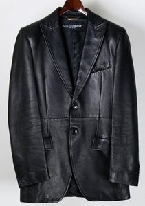 DOLCE&GABBANA LAMBSKIN 2b JACKET size 46 ドルチェ&ガッバーナ ラムレザー テーラード ジャケット b8763