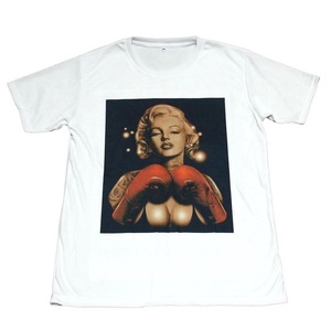 マリリンモンロー セクシー セックスシンボル ボクシング カワイイ デザインTシャツ おもしろTシャツ メンズ 半袖★tsr0212-wht-l