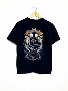 00s ミッシェルガンエレファント スケルトン 大判プリント Tシャツ チバユウスケ ブラック 黒 ロックT スカル ドクロ ボーン MICHELLE