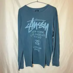 stussy world tour ロンT Blue ワールドツアー