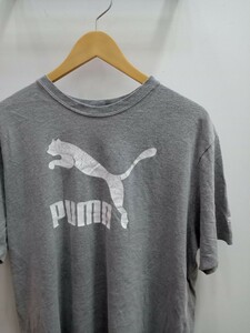 ★E006 US古着 PUMA 半袖Tシャツ スポーツ ブランド XL グレー系 