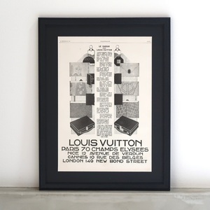 LOUIS VUITTON ルイヴィトン PARIS 1927年 フランス アンティーク 広告 額装品 レア ヴィンテージ フレンチ ポスター 稀少