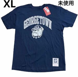 Y680 未使用 ミッチェル＆ネス MITCHELL & NESメンズ 半袖シャツ ロングTシャツ XL ネイビー ジョージタウン大学 C158