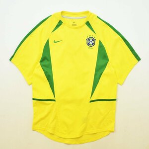 ★2002年 日韓 W杯 ブラジル代表 レプリカ ホーム ユニフォーム S イエロー ナイキ NIKE サッカー ワールドカップ モデル ゲームシャツ ★