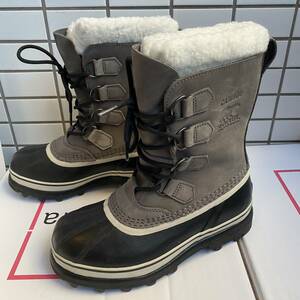 SOREL Caribou ソレル カリブー スノーブーツ ウォータープルーフ ウィンター レディース 23cm キャンプ アウトドア グレー ブラック ボア