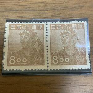 希少切手！ 1948 産業図案 8円 炭鉱夫 同封可能 キ897