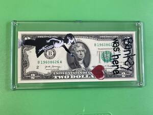 バンクシー 風船と少女 限定 300枚 シュレッダー 愛はごみ箱の中に 2ドル札 アメリカ $2 Banksy Girl with Balloon 激レア サイン レンシー