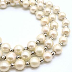 ＊アコヤ本真珠ネックレス/ブレスレット＊o 約35.8g 約17.5/40.0cm 約7.0-7.5mm珠 pearl necklace jewelry ジュエリー EA9/EA9