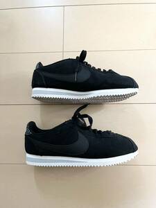 美品 24.5cm ナイキ クラシック コルテッツ プレミアム NIKE WMNS CLASSIC CORTEZ PREM AR5696-002 レディース 黒 スニーカー