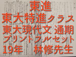 東進　東大特進クラス　林修先生　通期　東大現代文　講義・解説プリントフルセット　駿台　鉄緑会　河合塾 Z会 京大　医学部　SEG