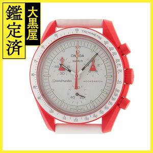 SWATCH スウォッチ MISSION TO MARS オメガコラボ　S033R100　ホワイト　クォーツ2148103738913【432】