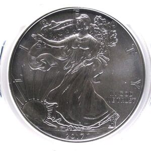 『最高鑑定』2017年 W アメリカ 1ドル銀貨 シルバーイーグル PCGS SP70 Burnished バニッシュ[FS122008]