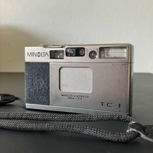 ●【MINOLTA ミノルタ】TC-1 コンパクトカメラ フィルムカメラ G-ROKKOR 28mm 1:3.5/簡易動作(通電)確認のみ 