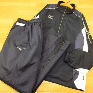 ◎極美品！L 上下セット！MIZUNO ミズノ MCライン◆厚手 中綿 裏起毛 ウィンドブレーカー ジャケット&パンツ 秋冬！◆メンズ 紺◆BA1355