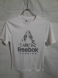 メンズ pk694 Reebok RUNNING リーボック ランニング ロゴ メッシュ切替 半袖トレーニングシャツ S ホワイト 白 Tシャツ SPEED WICK