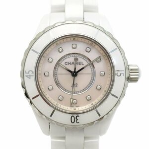 【腕時計】シャネル(CHANEL) J12 33mm H5513 世界1200本限定 レディース ウォッチ 12Pダイヤ ピンクシェル文字盤 ホワイト セラミック 箱