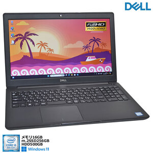 フルHD メモリ16G DELL Latitude 3500 Core i5 8265U M.2SSD256G HDD500G Webカメラ Wi-Fi USBType-C Windows11