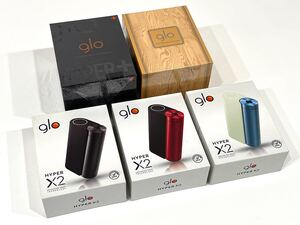 1円スタート　新品・未使用 5点セット　glo グロー　ハイパー　X2 glo HYPER 　プラス　加熱式タバコ　スターターキット　電子タバコ