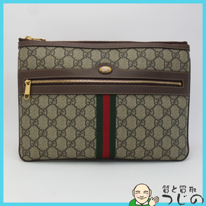 送料無料 グッチ GGスプリーム ポーチ オフィディア クラッチバッグ シェリーライン 517551 GUCCI 質屋 神戸つじの