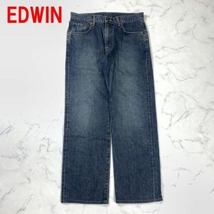 A3033 エドウィン ジーンズ 綿 503 EDWIN デニム コットン ネイビー 青 ブルー レギュラーストレート 紺 33