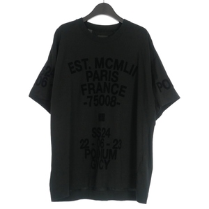 ジバンシィ GIVENCHY 24SS ベルベットレター ルーズフィット Tシャツ カットソー 半袖 L ブラック 黒 BM71JB3YL7 国内正規 メンズ