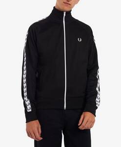 FRED PERRY/フレッドペリー/Taped Track Jacket/テープドトラックジャケット/J6231/ブラック/ジャージ/リブスタンドネック