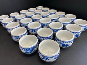 大量 唐子柄 染付 湯呑 29客 茶碗 和食器 茶器 飲食店 ☆ちょこオク☆100