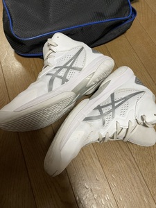 アシックス バッシュ　バスケ　gelhoop 部活　入門　初心者　バッシュケース付き　asics ホワイト　白　27cm　ストリート　3on3