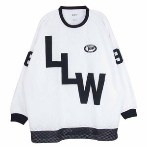 WTAPS ダブルタップス 22AW 222ATDT-CSM06 NETMINDER LS POLY.LLW ロゴ ワッペン ロングスリーブ メッシュ ホッケーシャツ 長袖【中古】