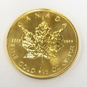 K24IG カナダ メイプルリーフ金貨 1/2oz 1989 総重量15.5g【CEAS0046】