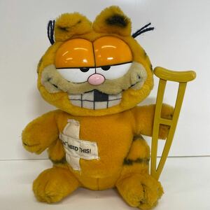 501　中古　ガーフィールド　ヴィンテージ品　GAREFIELD MASCOT　松葉杖　ぬいぐるみ　アメリカ雑貨　1980s　キャラクター　