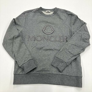 モンクレール MONCLER ロゴ刺繍 クルーネック スウェット コットン G10918G79610809KR グレー M トレーナー メンズ