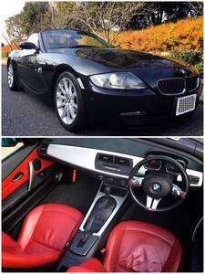 ◎19y◎ BMW Z4 ロードスター2.5i【実走76900km・AA4点評価】★電動オープン/赤革シート・ヒーター/HID/ETC☆検R8/3/28ロング!!