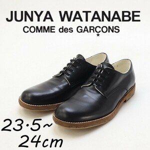 ◆JUNYA WATANABE COMME des GARCONS ジュンヤ ワタナベ コムデギャルソン レザー レースアップ シューズ 黒 ブラック M