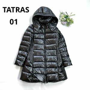 美品 タトラス ロングダウンコート バビラ 20年モデル ブラック サイズ01　TATRAS　BABILA　LTAT20A4693-D　フード着脱可 2way