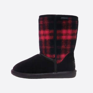 ★SALE★Minnetonka/ミネトンカ★チェック柄ムートンブーツ (Black/Red/6/23cm)