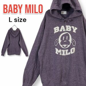 A BATHING APE BAPE KAWS BABY MILO スウェット パーカー Lサイズ パープル 紫 ベビーマイロ 薄手 日本製 ダブルジップ 匿名配送