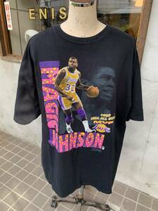 ★ヴィンテージ★ロサンゼルス★レイカーズ★マジックジョンソン★1992★NBA★ALL STAR★MVP★Tシャツ★ブラック★メンズ★サイズXL★