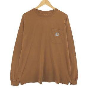 古着 カーハート Carhartt 無地ポケットロングTシャツ ロンT メンズL /eaa429501