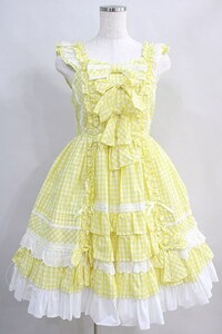 Angelic Pretty / Sweetフリルジャンパスカート Free イエロー H-24-06-14-007-AP-OP-NS-ZH