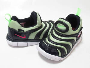 NIKE DYNAMO FREE TD 黒 黄緑 14cm ナイキ ダイナモ フリー ベビー スリッポン 運動靴 オブシディアン ライム 343938-440