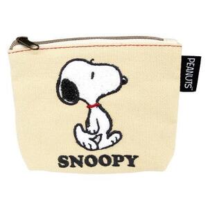 スヌーピー ティッシュポーチ サガラキャンバス ポケットティッシュケース ホワイト SNOOPY